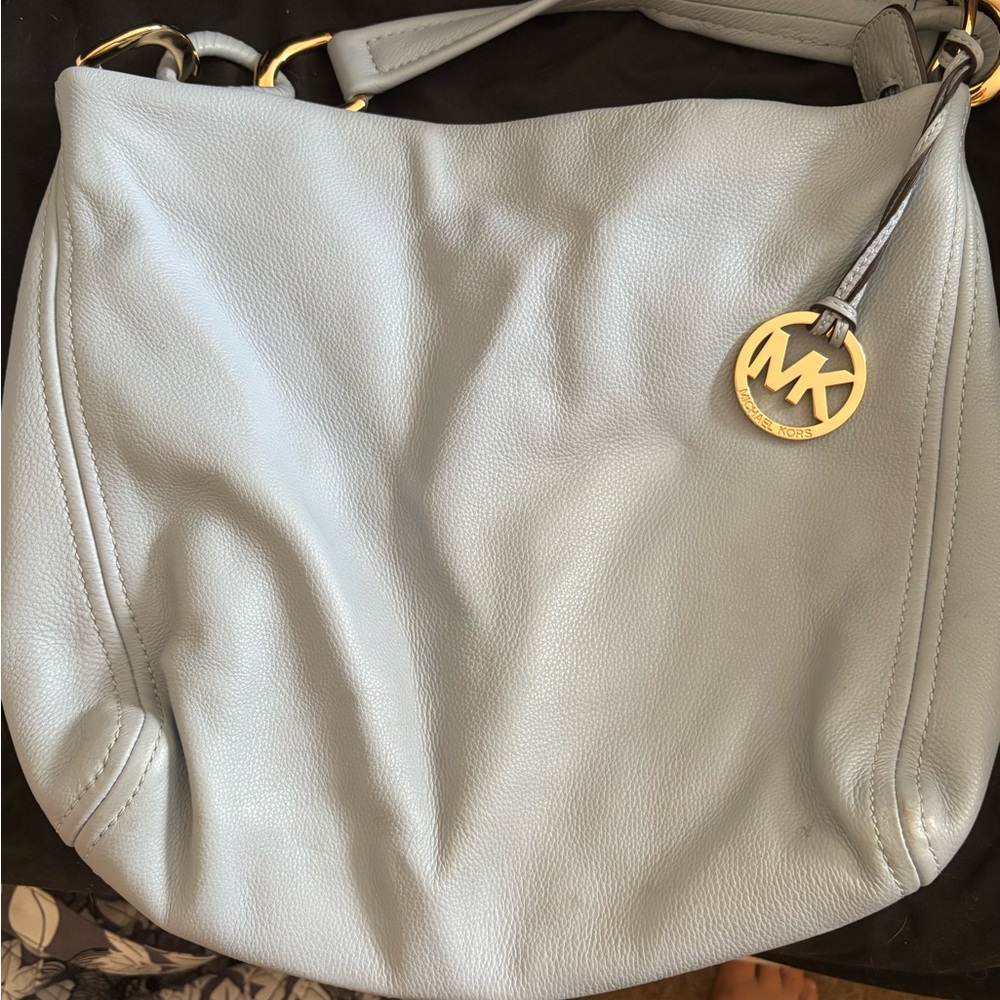 Michael Kors Light blue Leather Hobo Bag